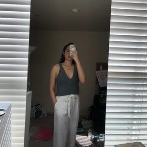 ASTR the label ribbed knit v neck tank top